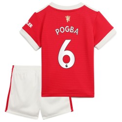Camisola Manchester United Pogba 6 Criança Equipamento Primeiro 2021-2022 Manga Curta